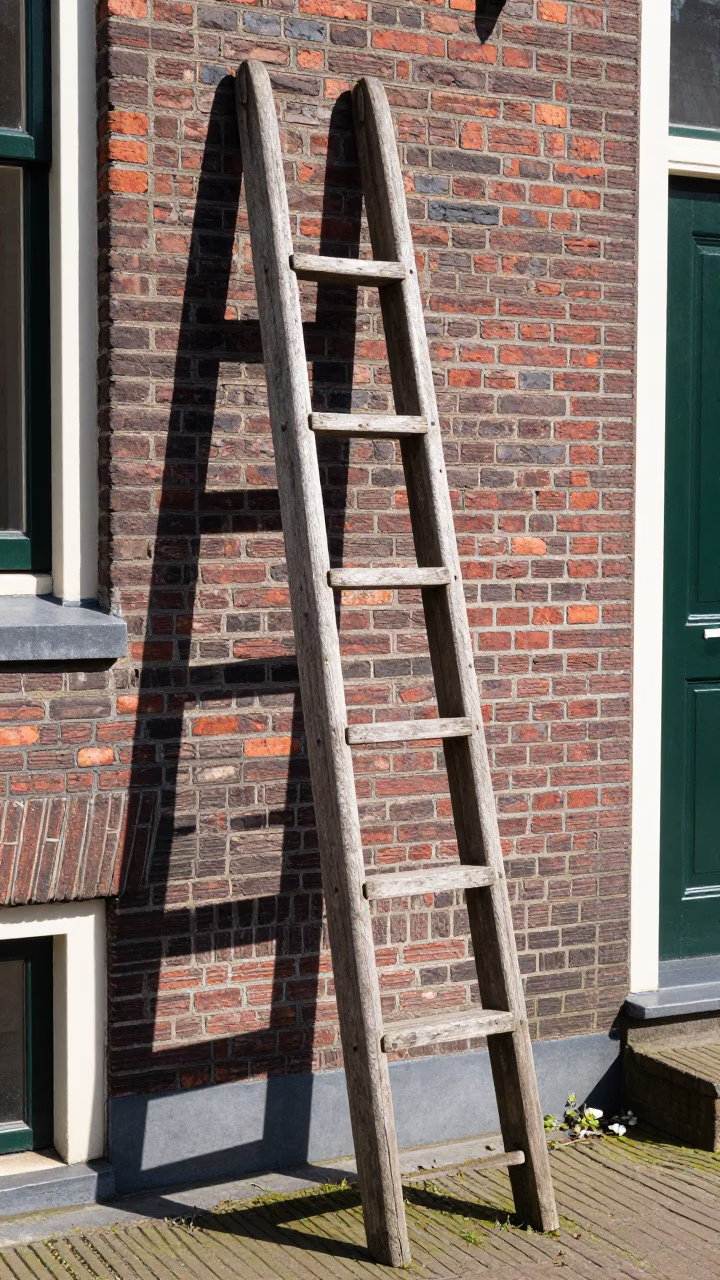 Vintage Wooden Ladder in Amsterdam in in Amsterdam, Netherlands