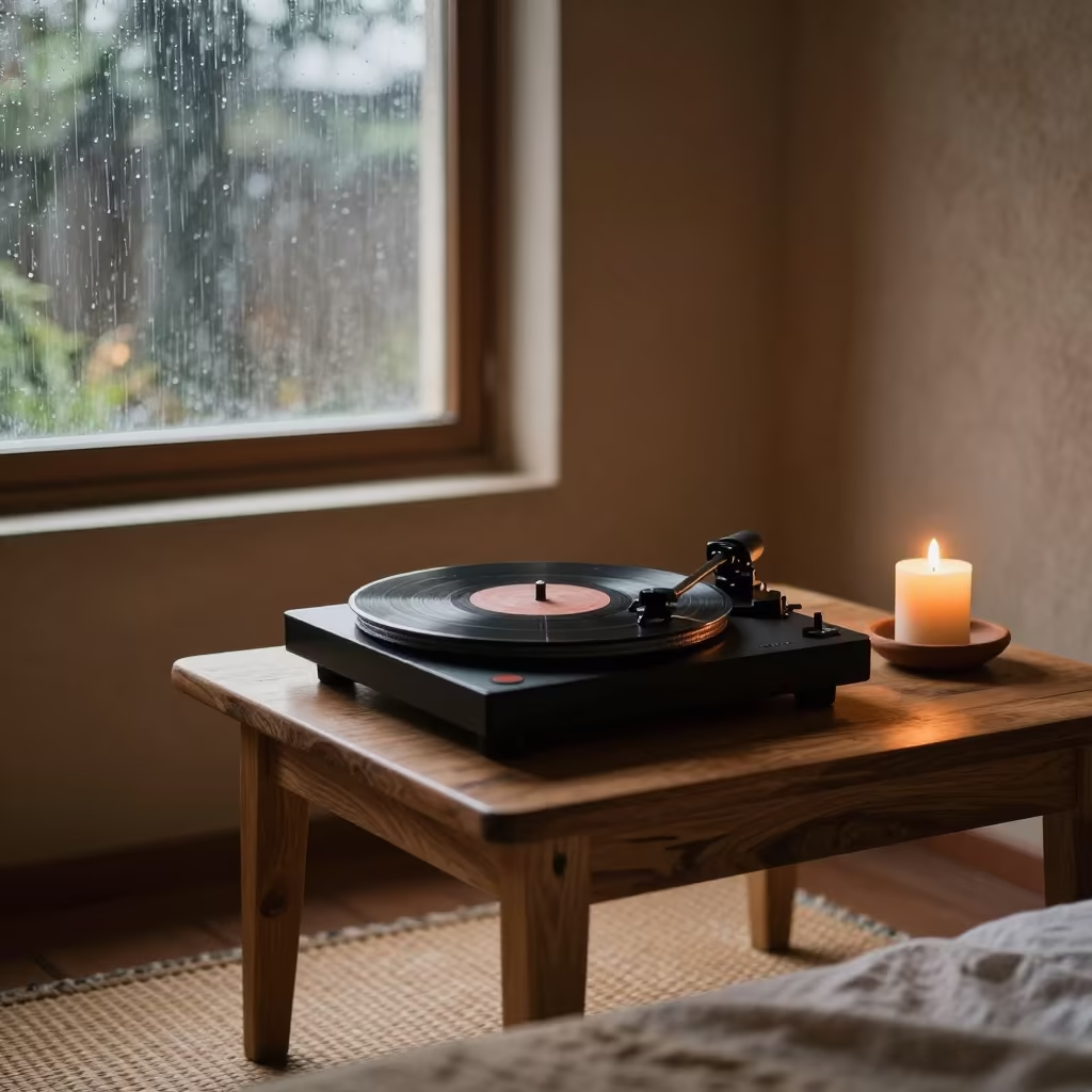 Vinyl Spinning in Ouagadougou Bedroom in in a candlelit bedroom in Ouagadougou