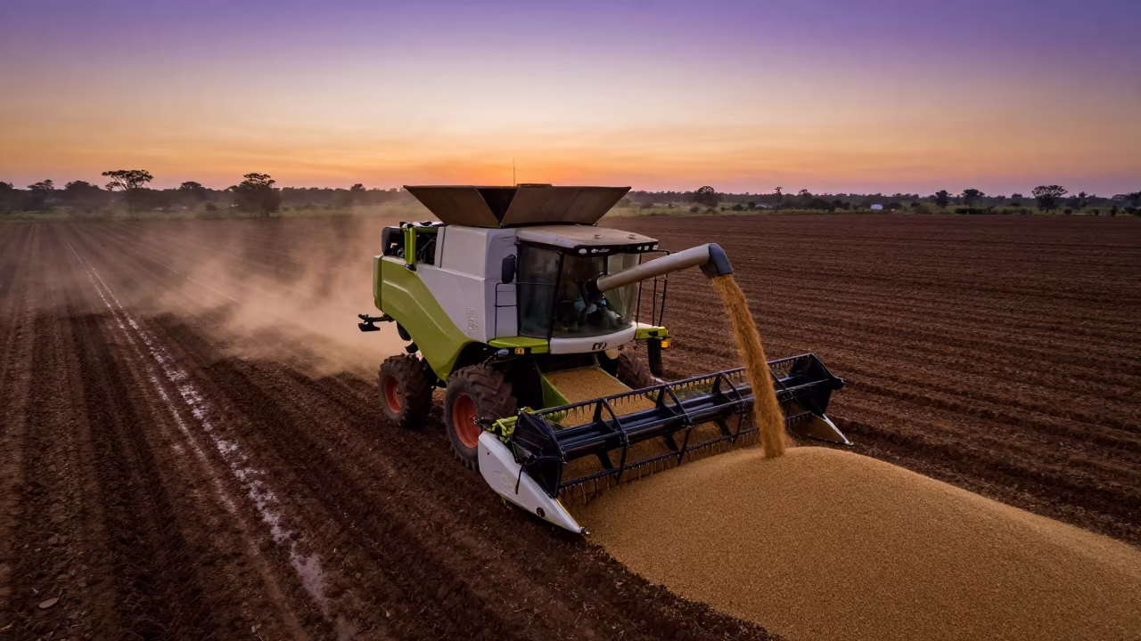 Violet Sunset Harvest Unloading in Malawi in along freshly irrigated rows in Malawi