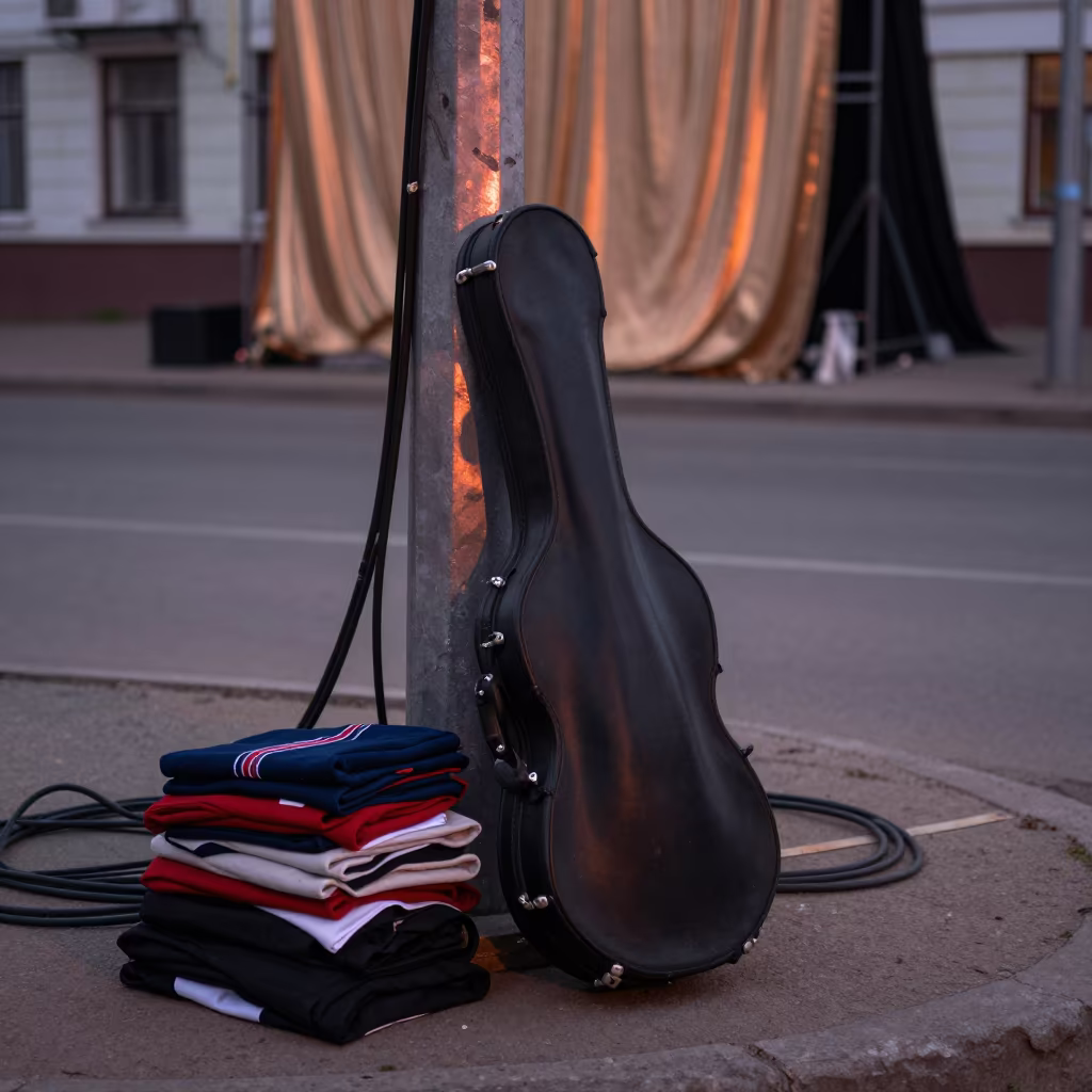 Violin Case Costumes Street Corner Kemerovo in at a street corner busking spot in Kemerovo