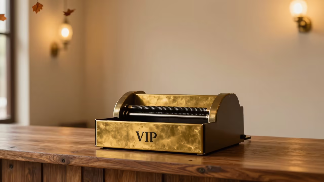 VIP Note Embosser in Autumn Spa Reception in inside a spa reception in Bhagalpur