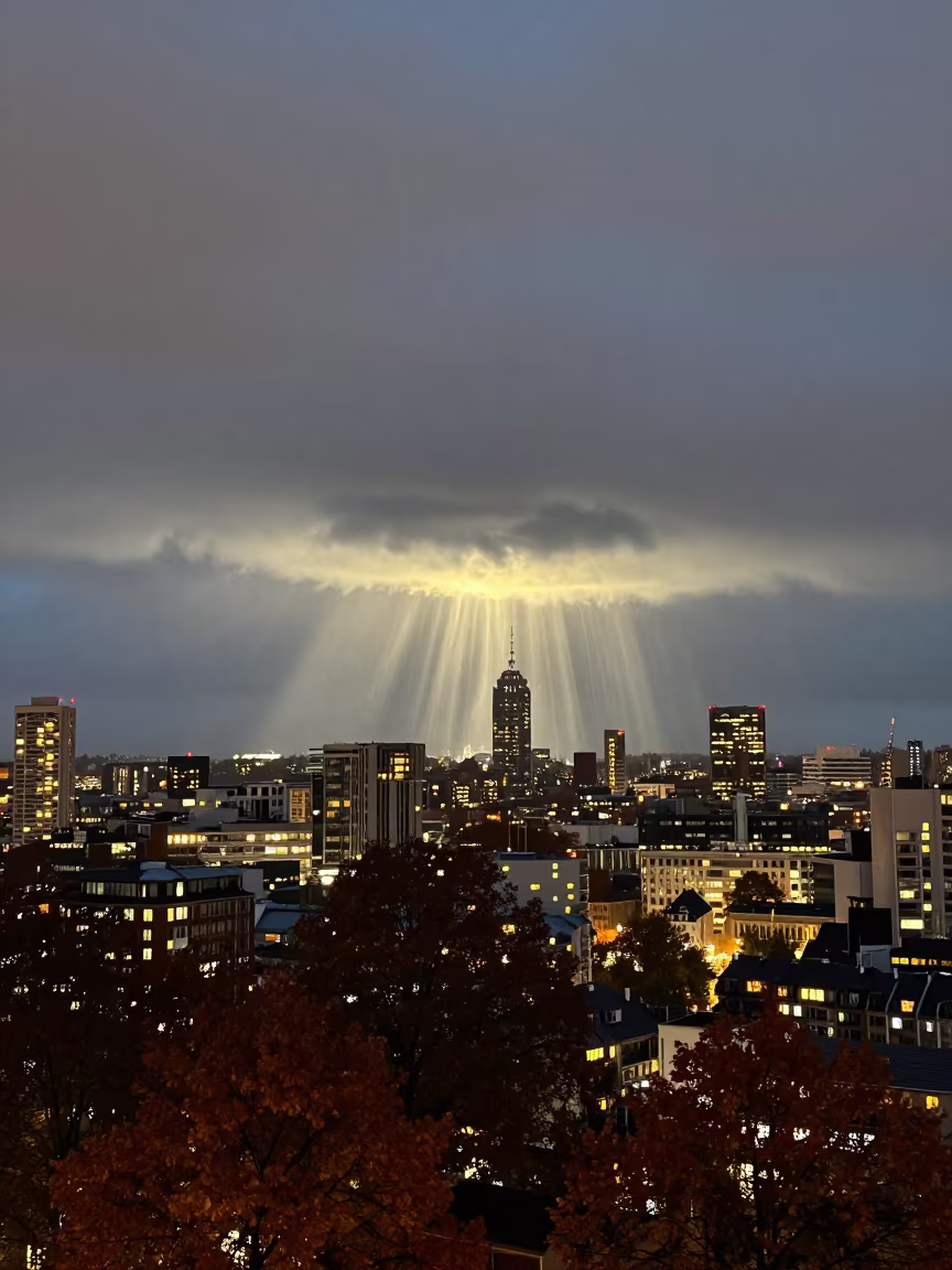 Virga Curtain Over Brussels At Dusk in near Brussels