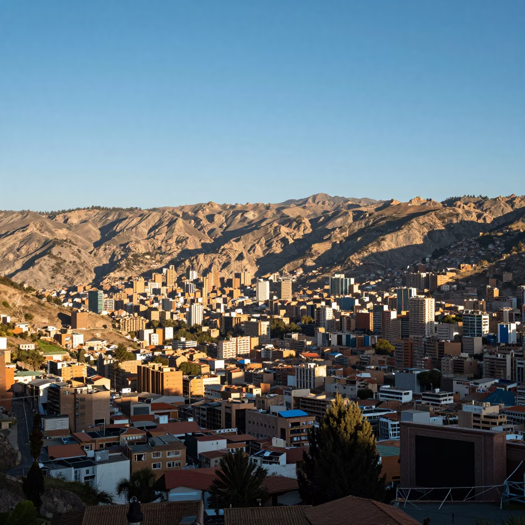 Vista View in La Paz at Clear Late-afternoon Light in in La Paz, Bolivia