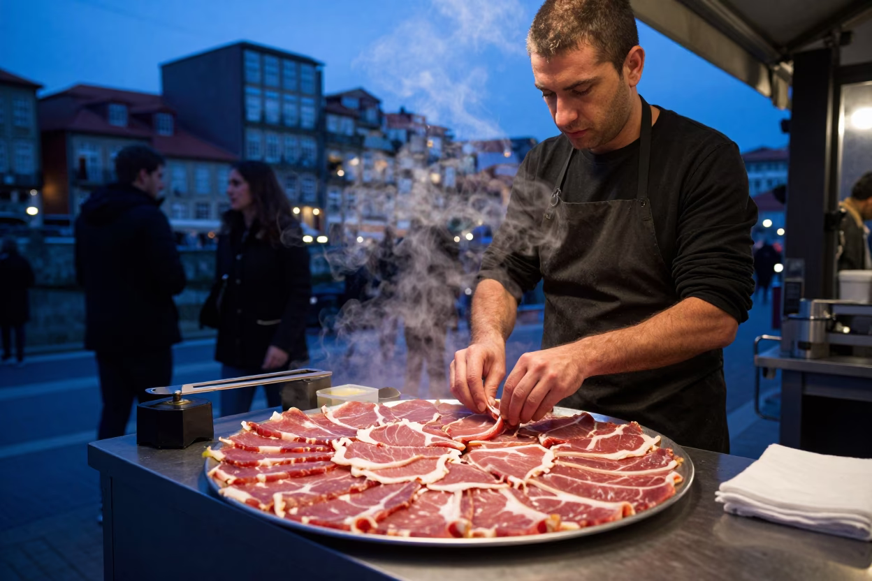 Vitello Tonnato in Porto at The Still Hours Before Dawn Light in in Porto, Portugal