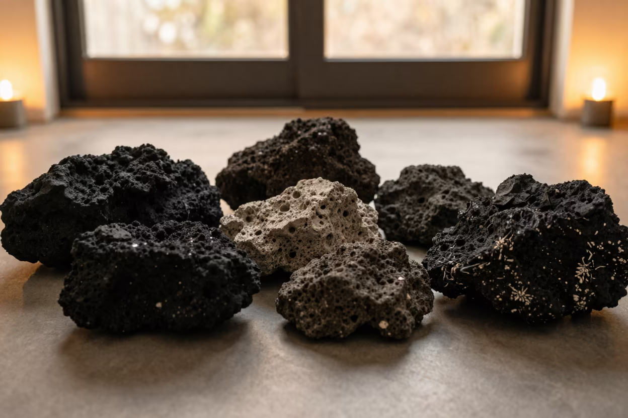 Volcanic Rock Color Study in Golden Window Light in near Vancouver