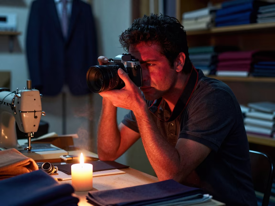 Volcano Photographer Portrait in Catia La Mar Tailor Shop in in a modest tailor's shop in Catia La Mar