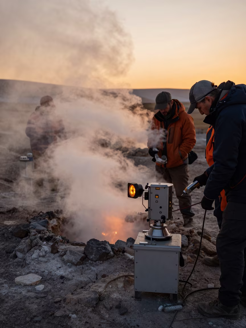 Volcanology Team Inspects Steaming Vent Near Ağrı in in Ağrı