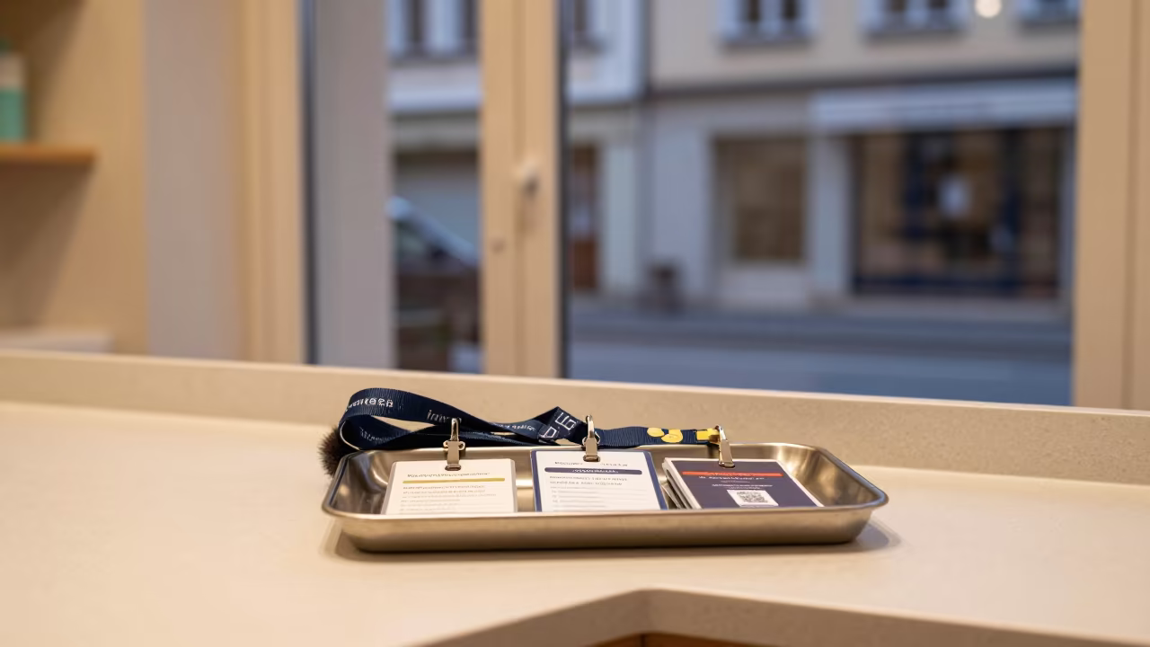 Volunteer Lanyard Checkout Tray Annecy Grooming Bay in inside a grooming bay in Annecy