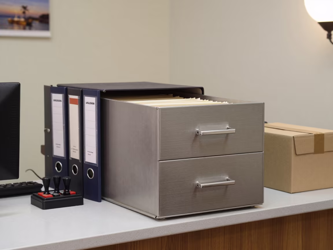 W9 File Drawer Arusha Office Reception Dawn in at an office reception desk in Arusha