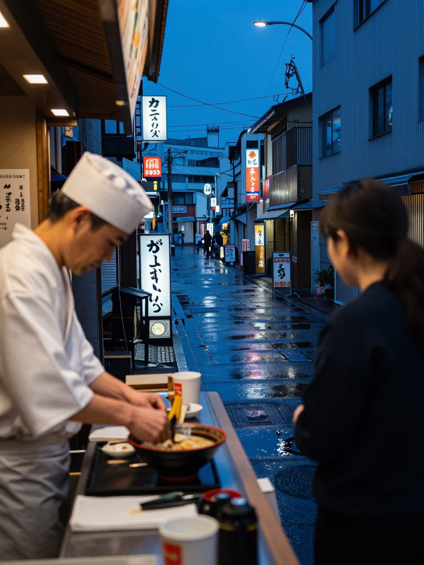 Waiting Customer in Fukuoka in in Fukuoka, Japan