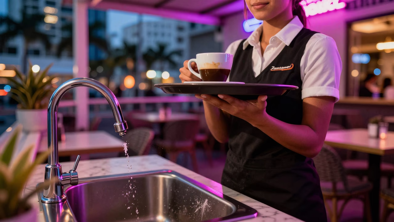 Waitress Serving in Miami in in Miami, Florida, United States