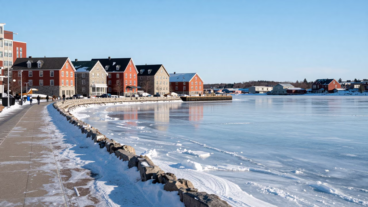 Walkway Scene in Halifax in in Halifax, Nova Scotia, Canada