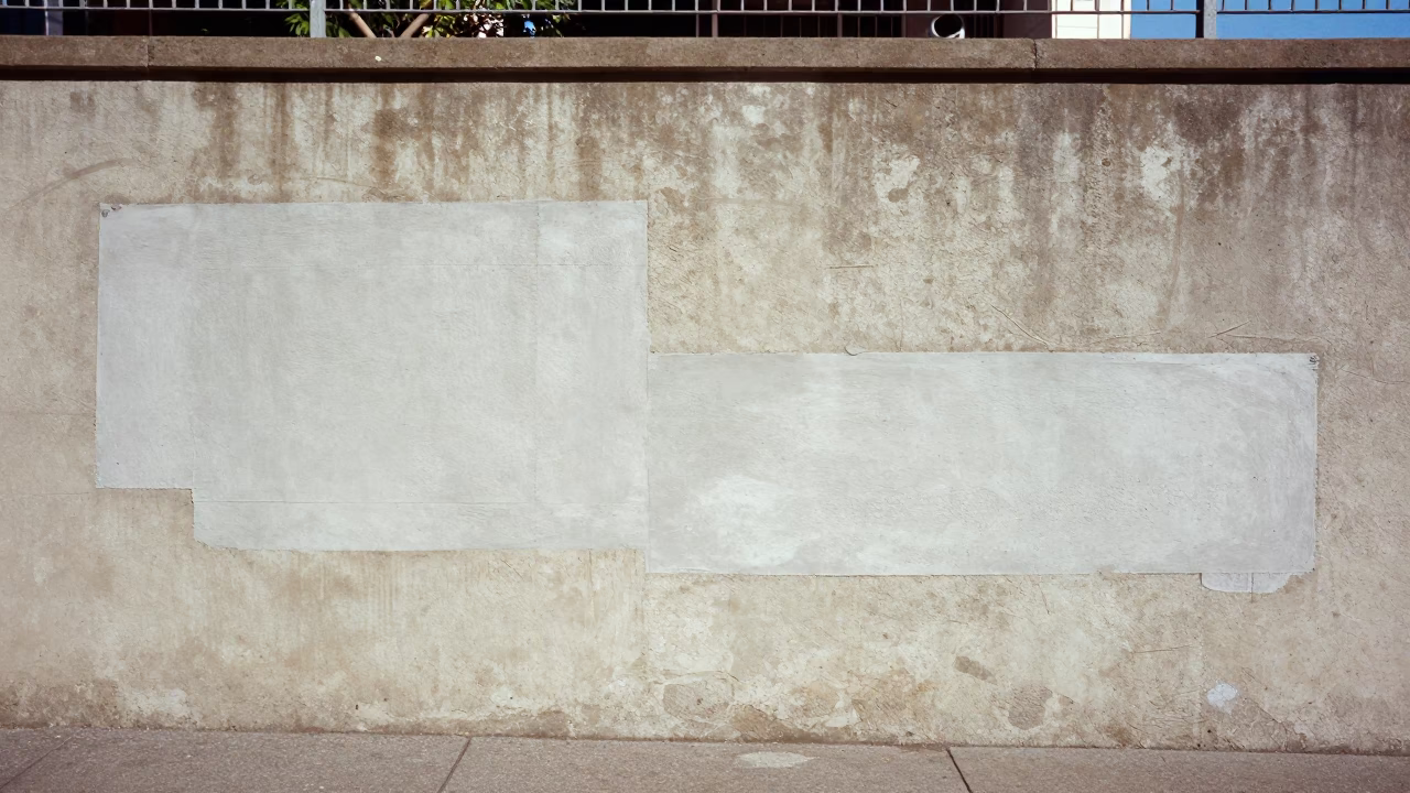 Wall Patched in Sydney at Bright Midmorning Light in in Sydney, New South Wales, Australia