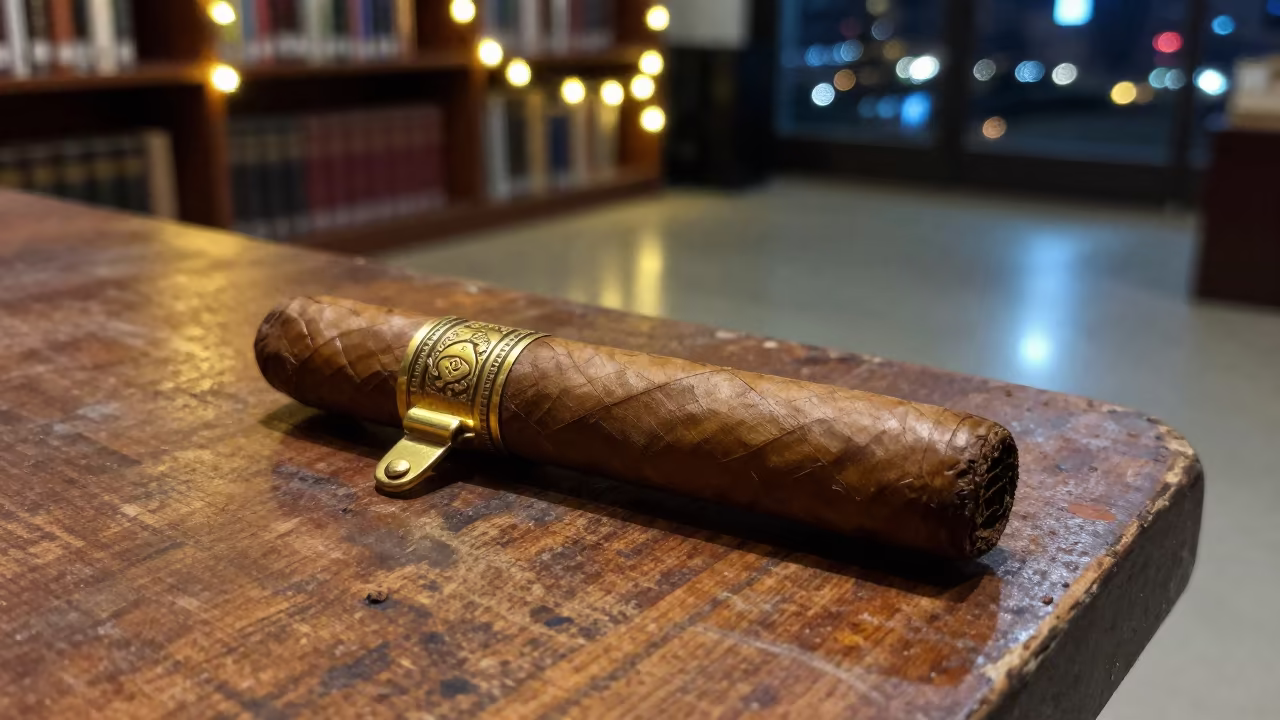 Walnut Cigar Mold on Dusty Library Shelf in on a dusty library table in Binondo, Manila