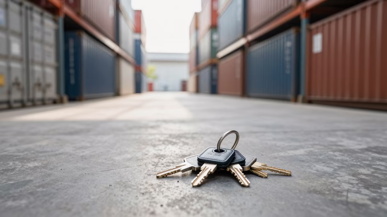 Warehouse Key Wallet Before Yard Checks Begin in inside a warehouse aisle in Belgrade