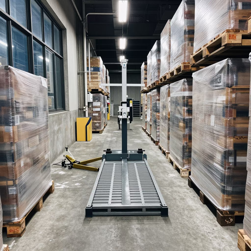 Warehouse Scale Station Night Logistics Shinsekai Osaka in inside a warehouse aisle in Shinsekai, Osaka