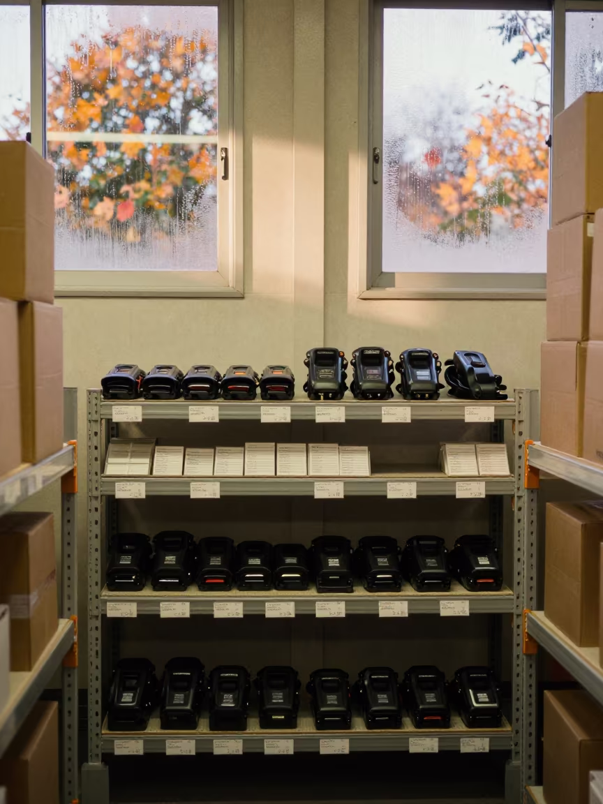 Warehouse Shelf With Scanners After Outbound Cutoff in inside a warehouse aisle near Wollongong