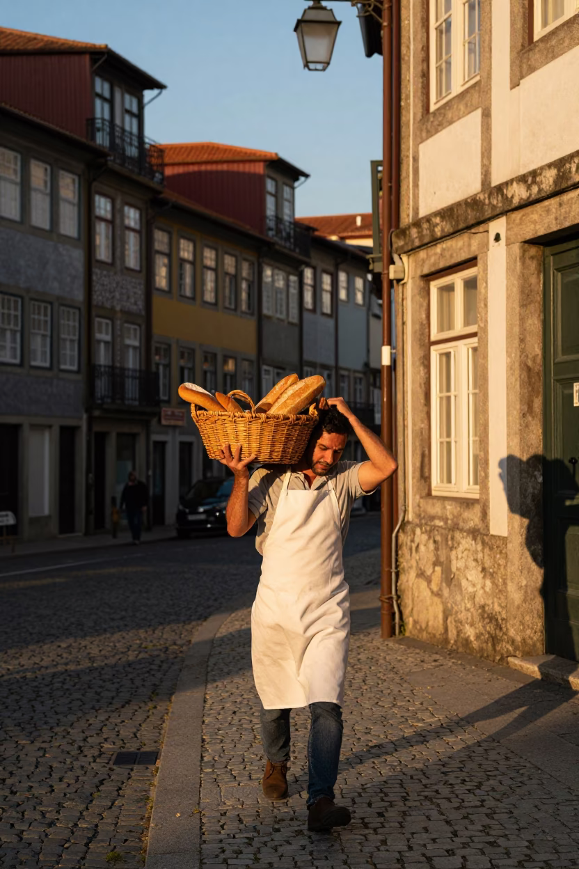Warm Bread in Porto at The Early Evening Light in in Porto, Portugal
