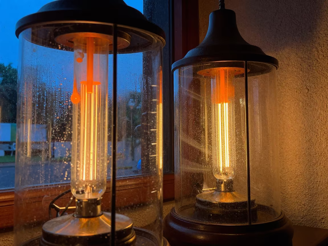 Warm glow on reptile terrariums in Cumaná in inside an adoption room near Cumaná