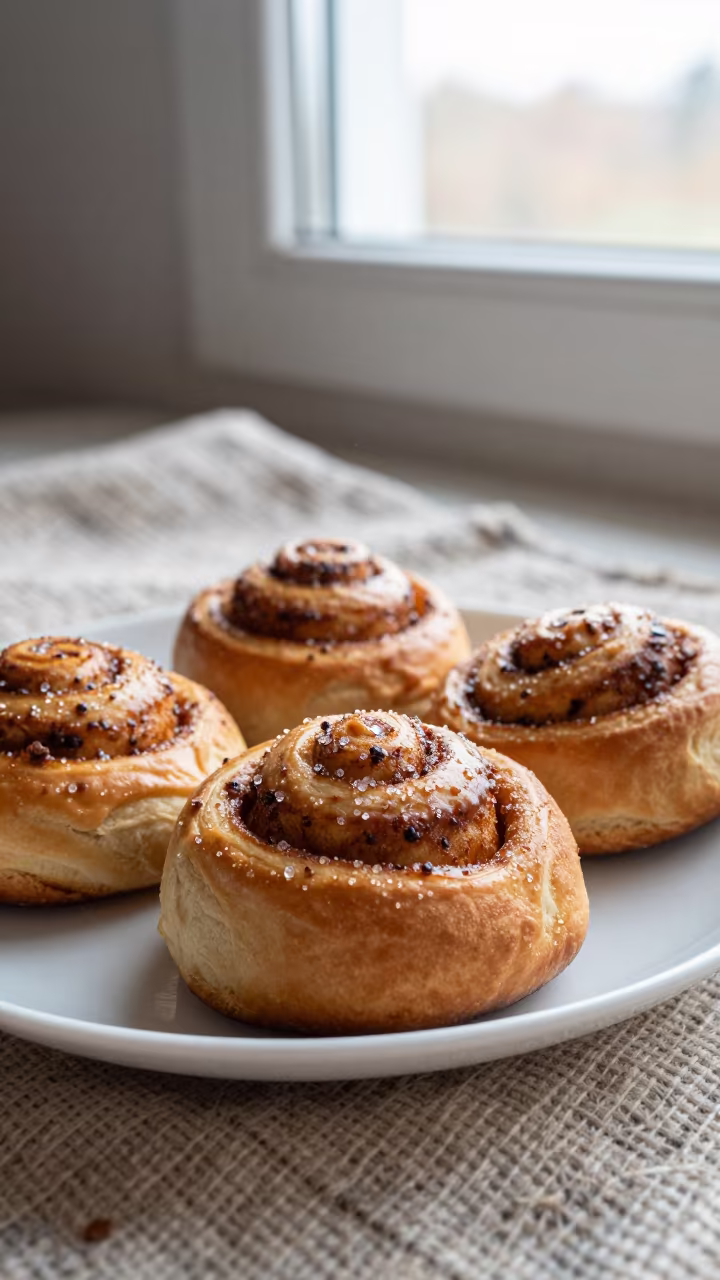 Warm Kanelbullar Cinnamon Rolls on Picnic Blanket in on a picnic blanket in Lagos