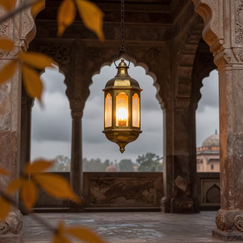 Warm Lantern in Lahore Prayer Hall in in a prayer hall in Lahore