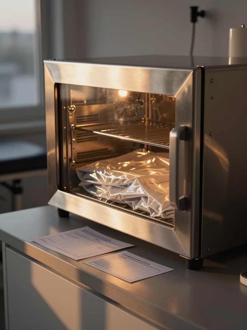 Warming Cabinet Handoff Before Dawn in inside a rehabilitation gym in Ortahisar