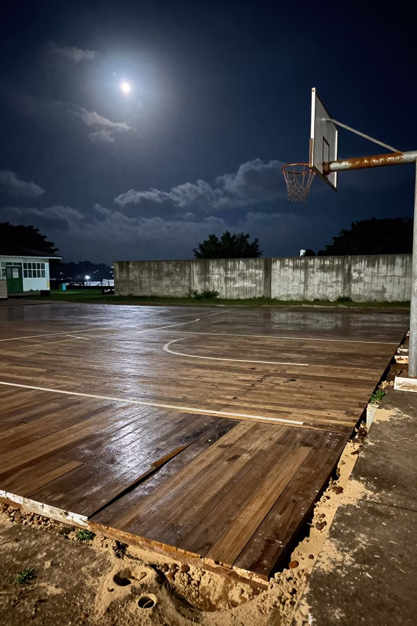 Warped Court Moonlight Harbor Gym in at a harbor quay near Dar es Salaam