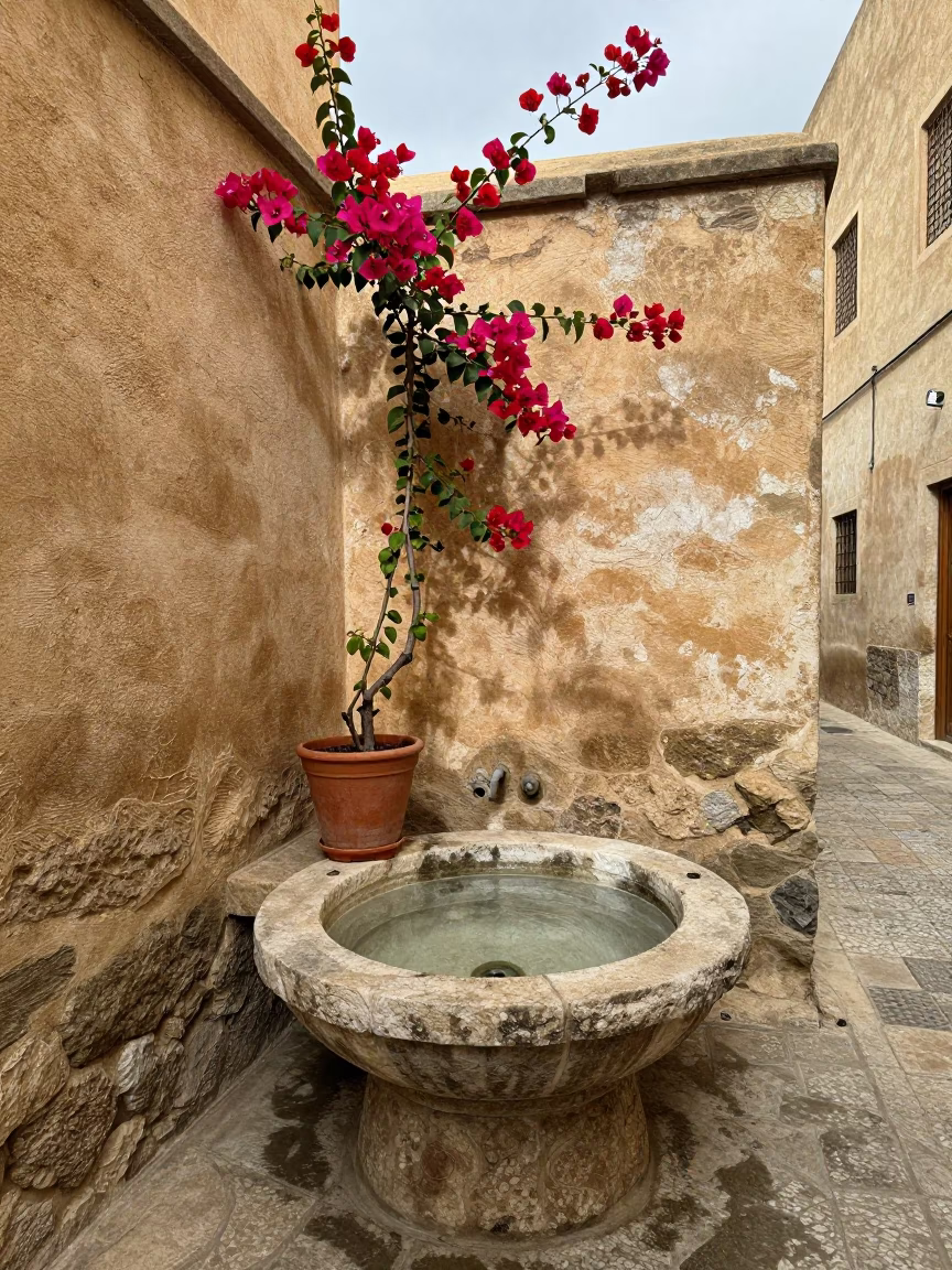 Wash Basin in Fez in in Fez, Morocco