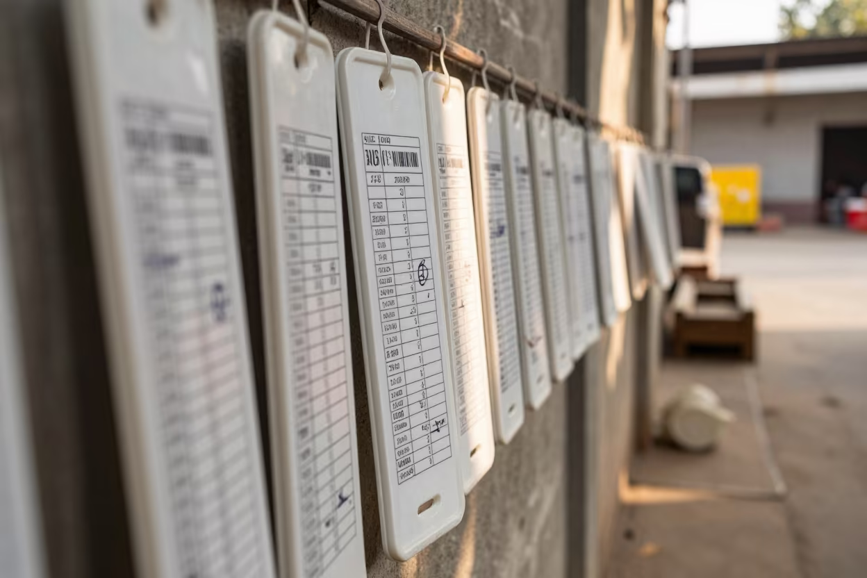 Wash Tag Board in Bhagalpur Cross Dock in inside a cross-dock lane in Bhagalpur