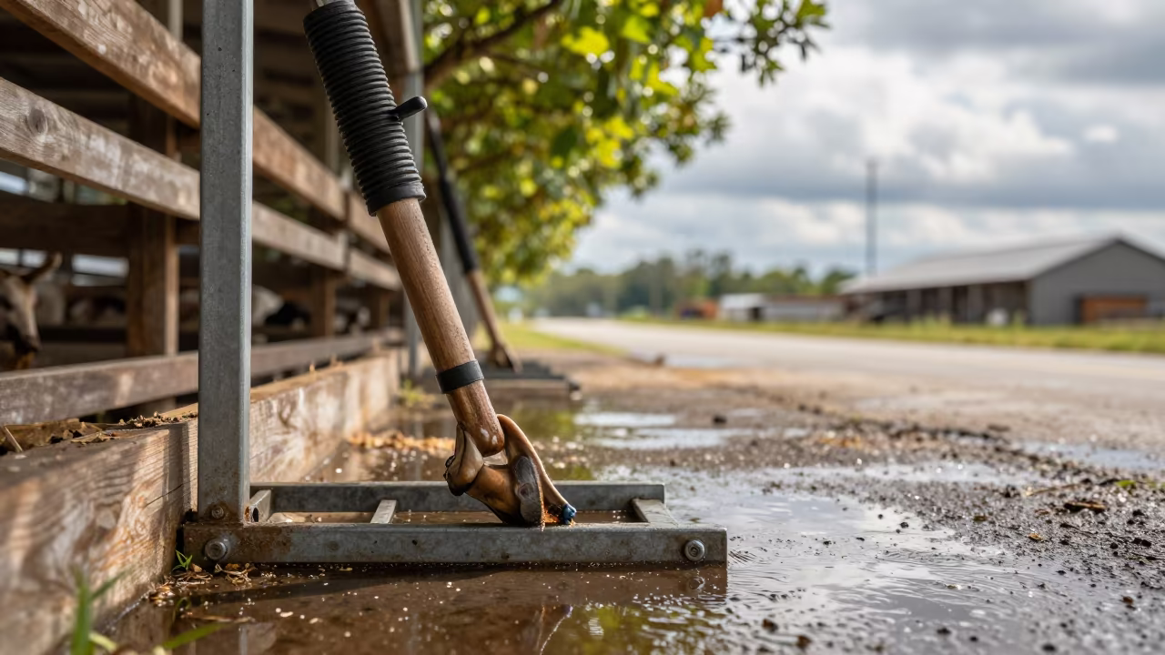 Washed Goat Hoof Stand in Georgia Feedlot Lane in along a feedlot lane in Georgia