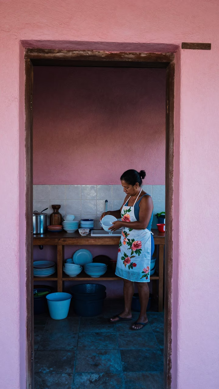 Washing Bowls in Salvador in in Salvador, Brazil