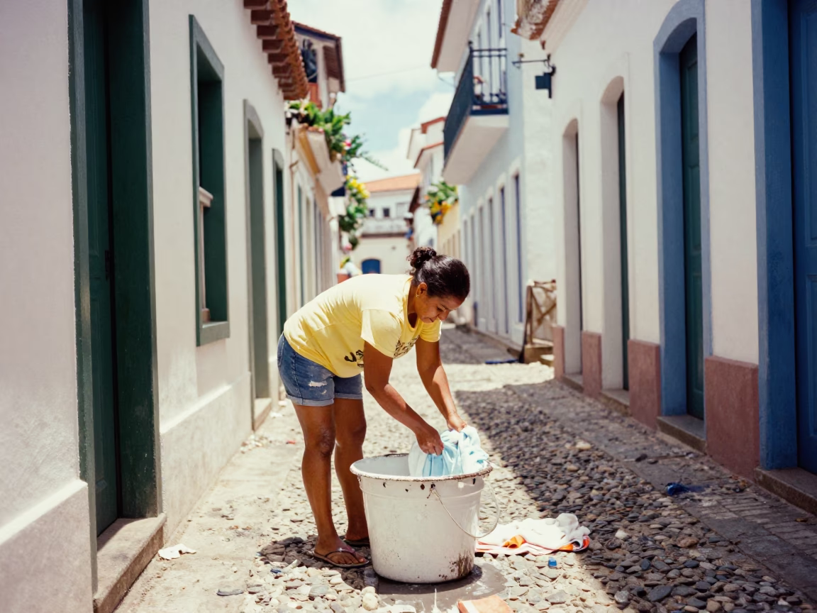 Washing Clothes in Salvador in in Salvador, Brazil
