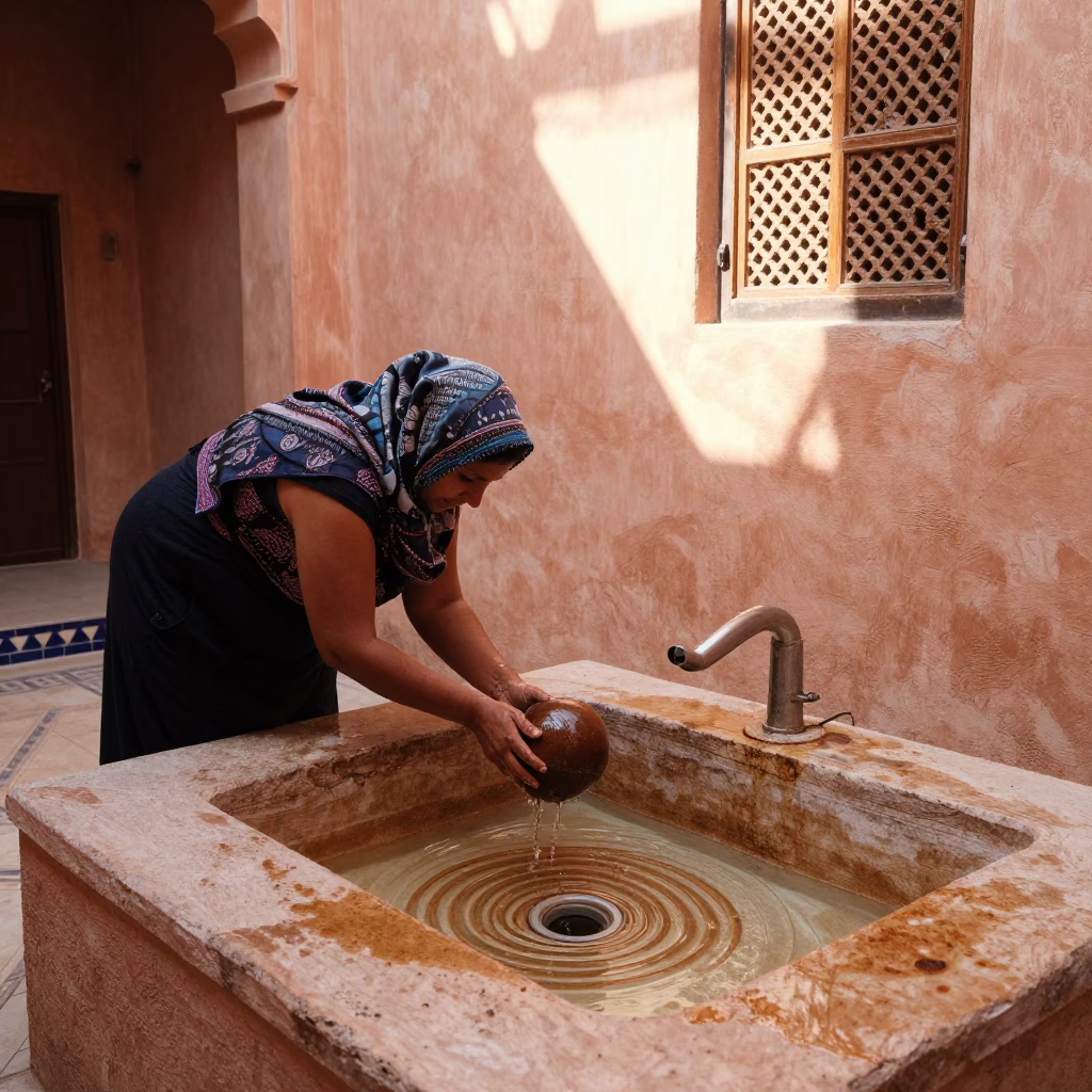 Washing Crock in Marrakech in in Marrakech, Morocco