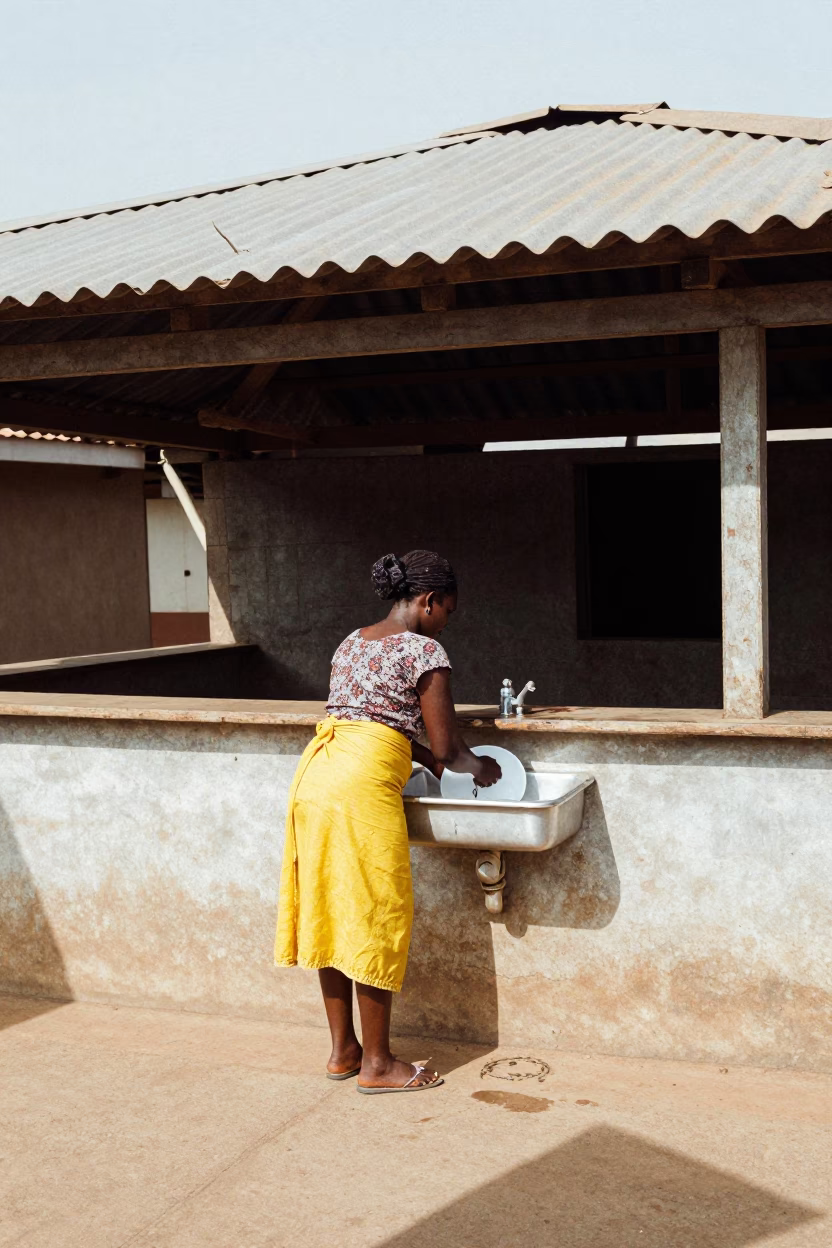Washing Dishes in Accra in in Accra, Ghana