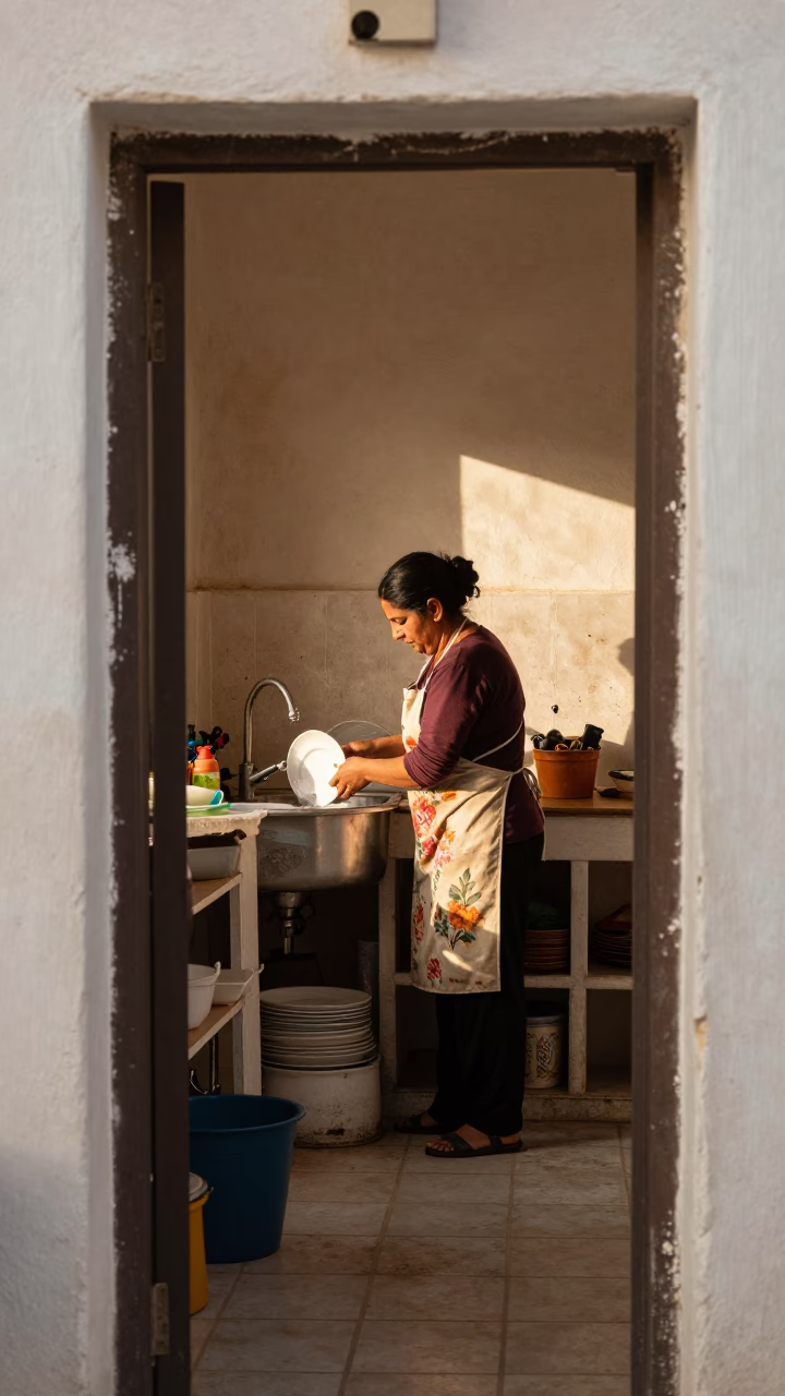 Washing Dishes in Alexandria in in Alexandria, Egypt
