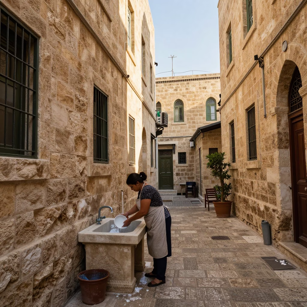 Washing Dishes in Beirut in in Beirut, Lebanon