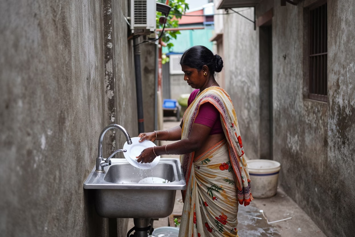 Washing Dishes in Chennai in in Chennai, India