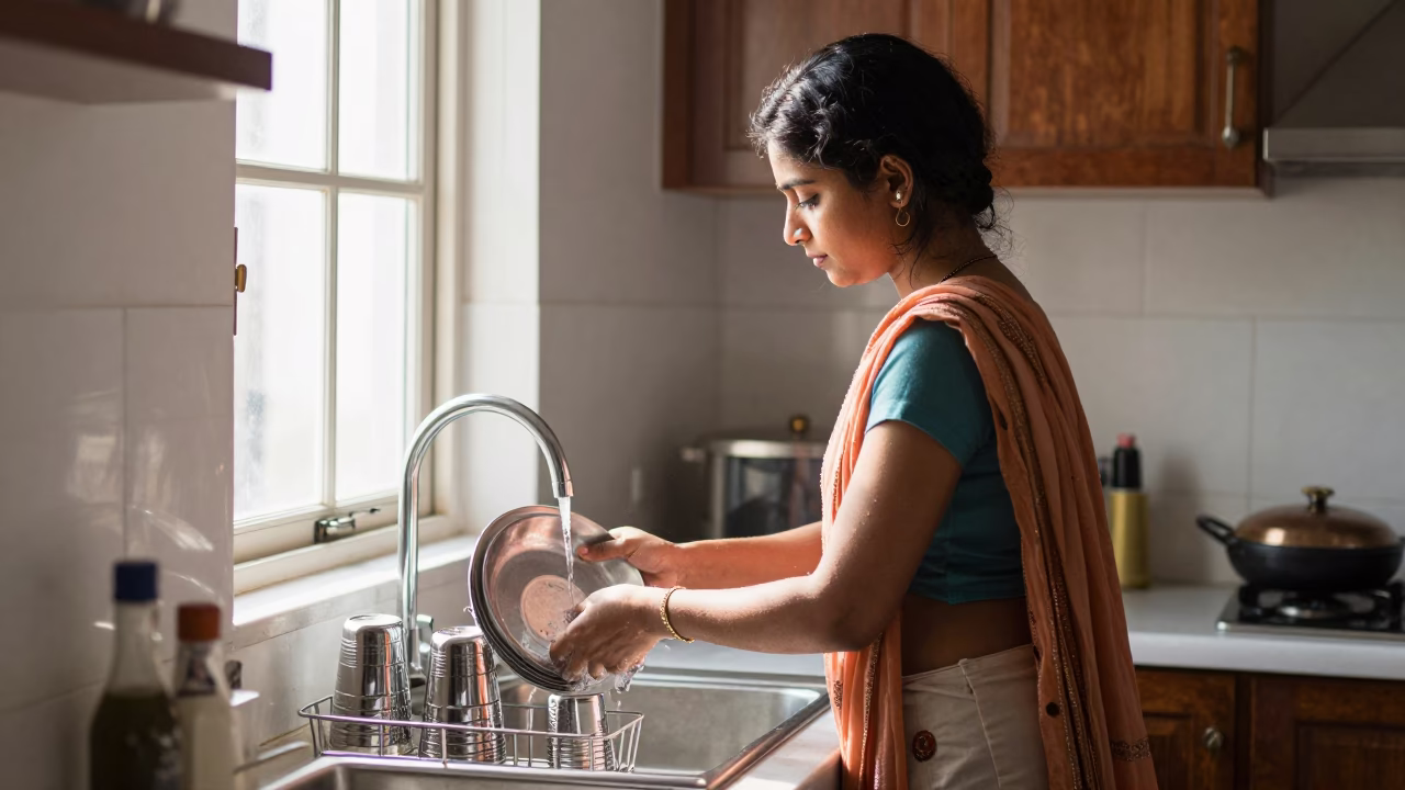 Washing Dishes in Delhi in in Delhi, India