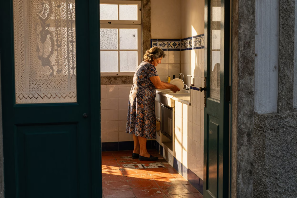 Washing Dishes in Porto in in Porto, Portugal