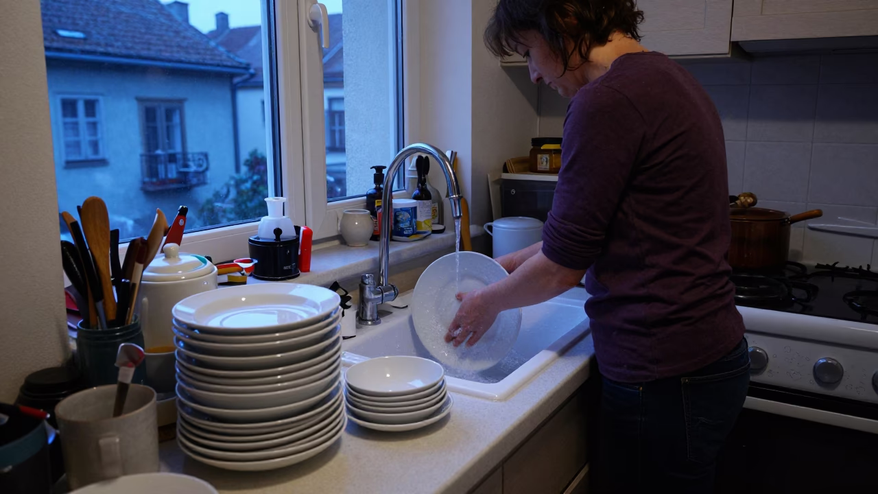 Washing Dishes in Vienna in in Vienna, Austria
