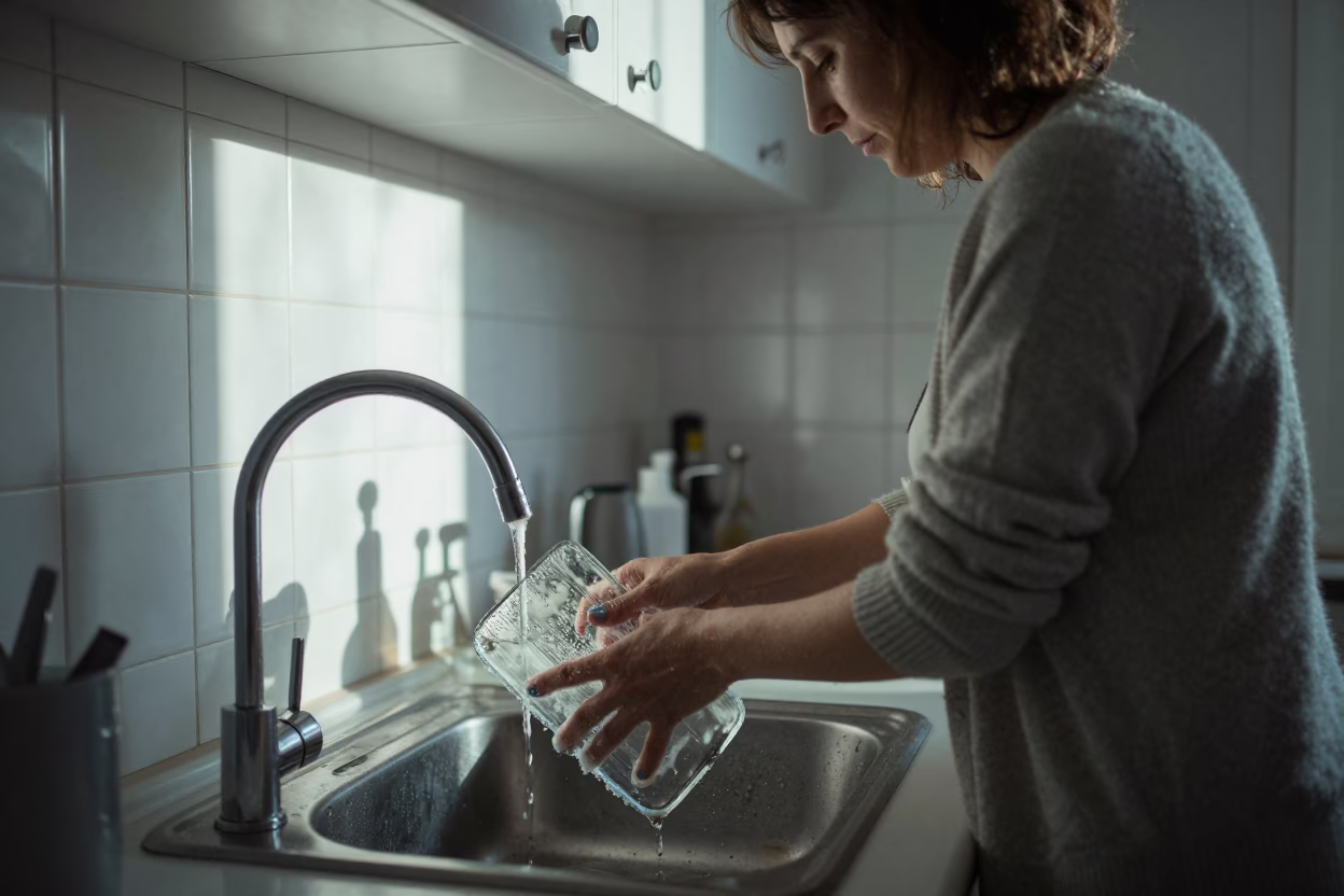 Washing Glass in Budapest in in Budapest, Hungary