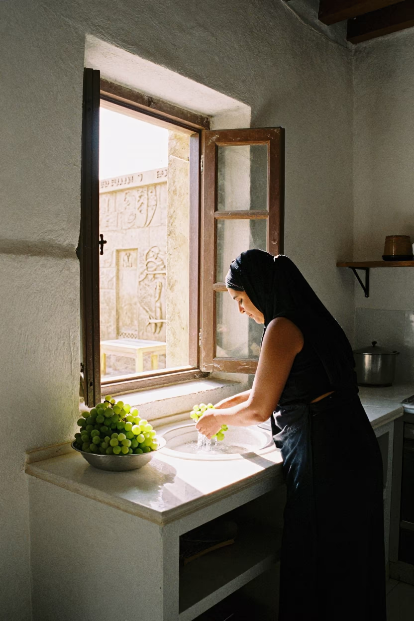 Washing Grapes in Luxor in in Luxor, Egypt