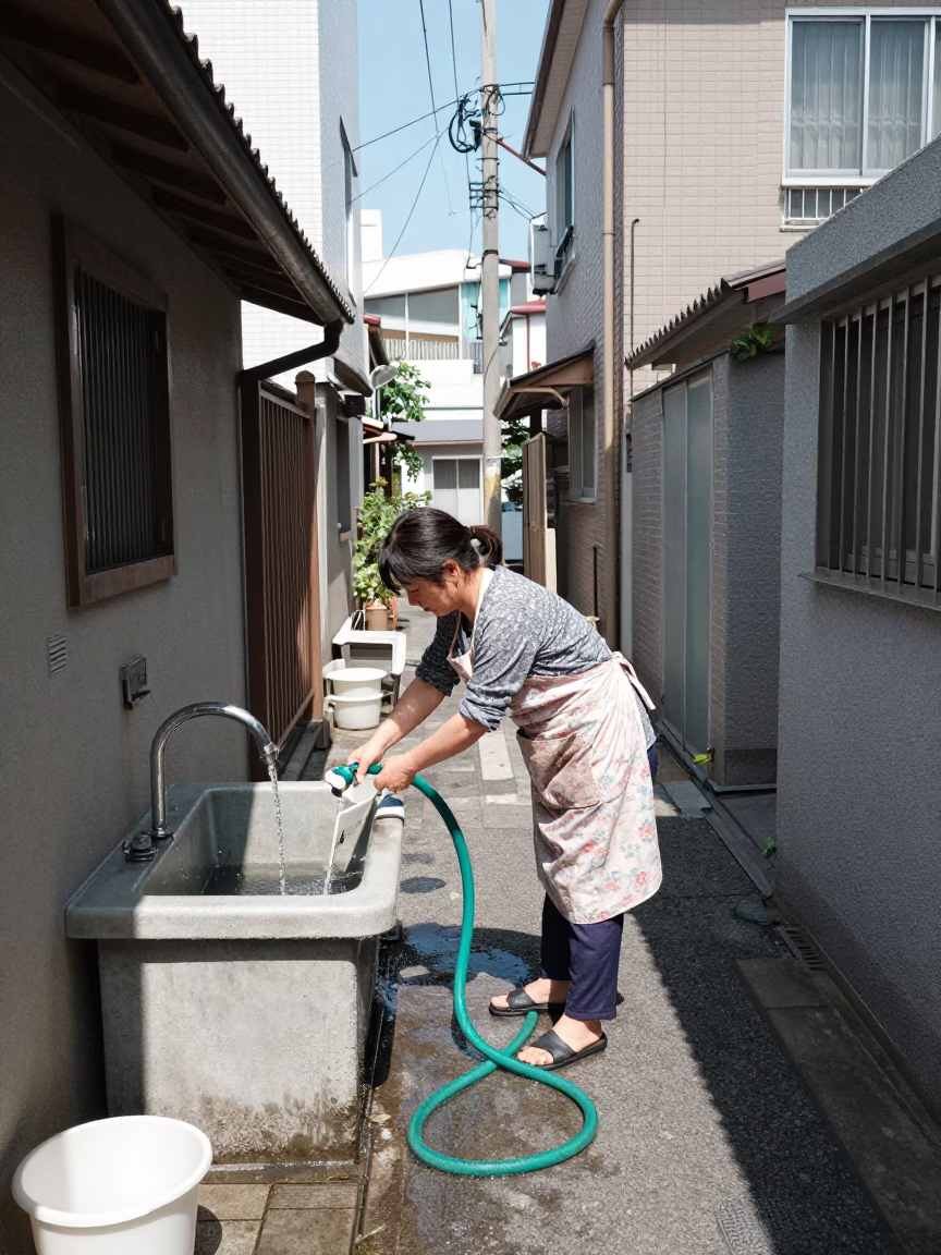 Washing Hose in Fukuoka in in Fukuoka, Japan