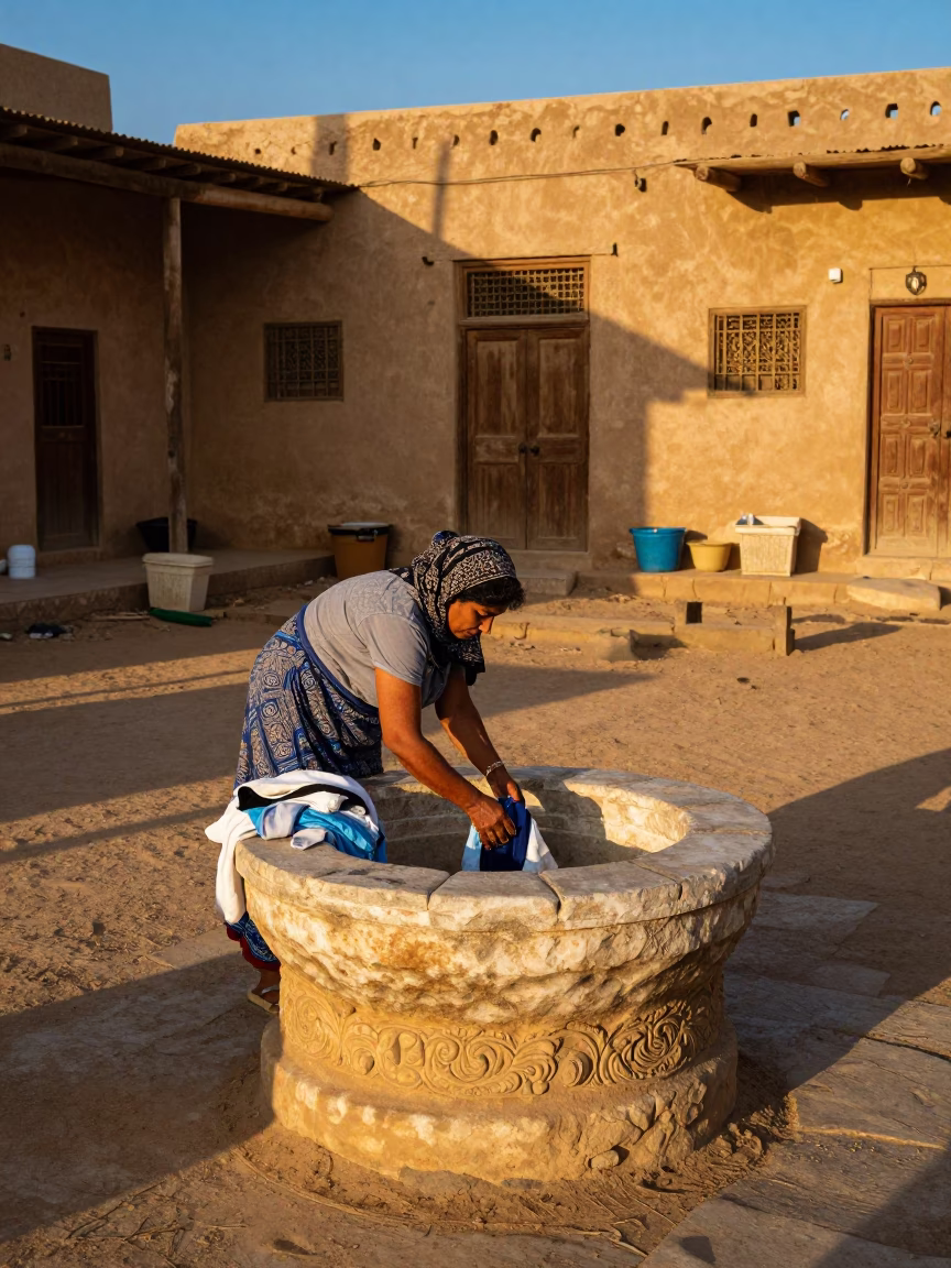 Washing Laundry in Luxor in in Luxor, Egypt