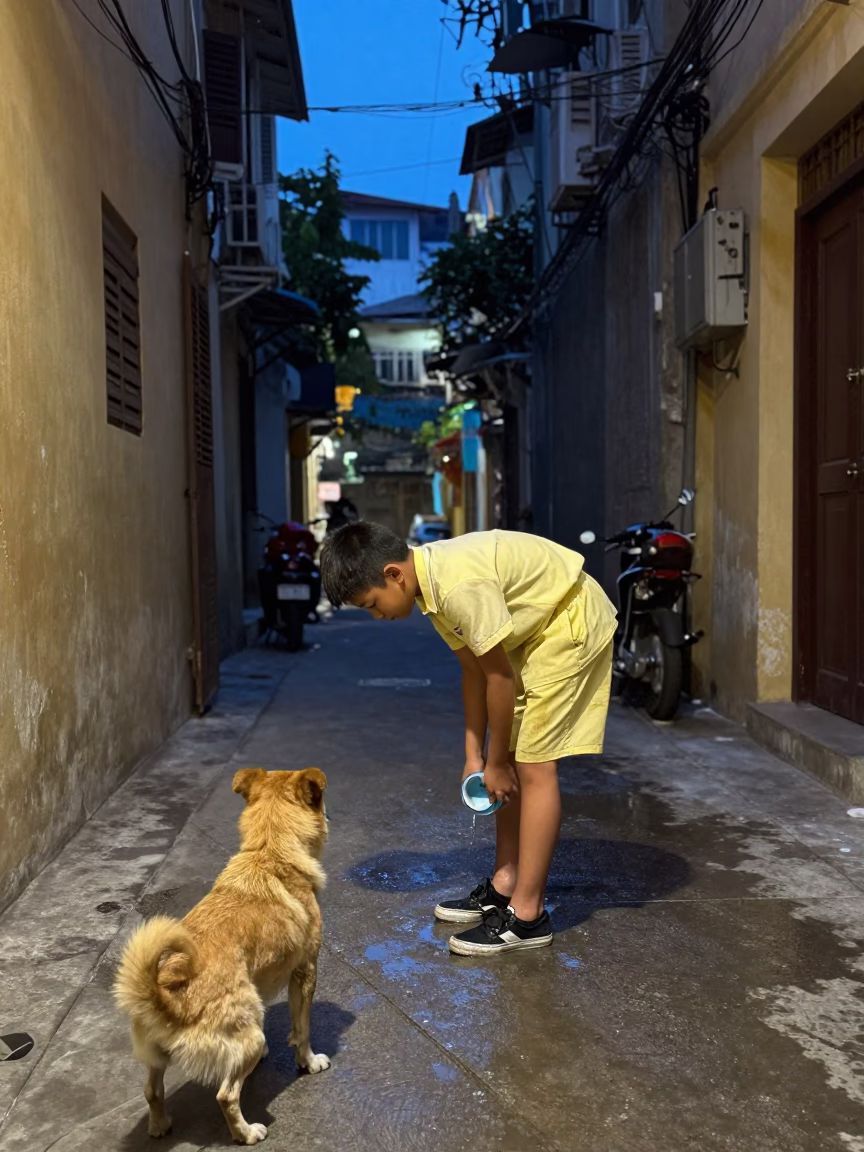 Washing Sneakers in Hanoi in in Hanoi, Vietnam
