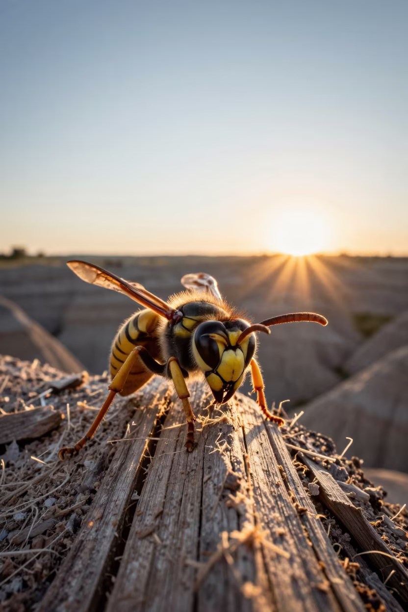 Wasp Mandibles on Wind Scoured Ridge Dawn in on a wind-scoured ridge in South Dakota
