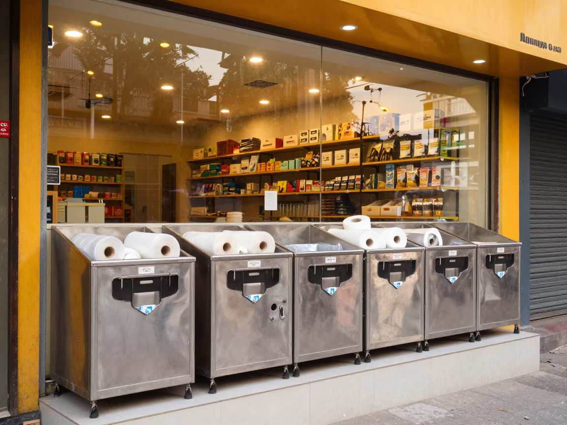 Waste Bag Dispenser in Rajkot Pet Store in inside a pet store aisle in Rajkot