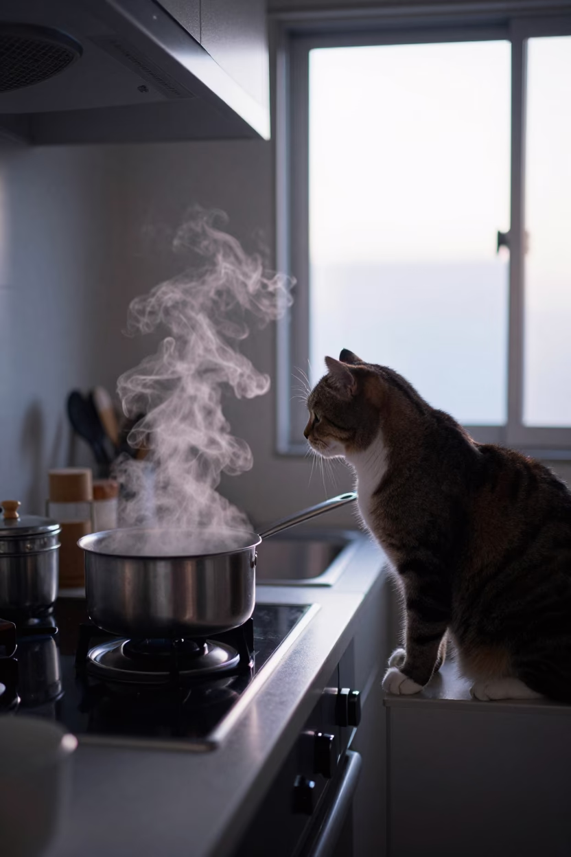 Watching Steam in Tokyo in in Tokyo, Japan