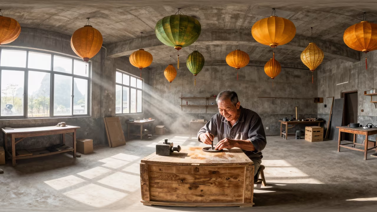 Watchmaker in Guilin Rehearsal Room in in a rehearsal room in Guilin