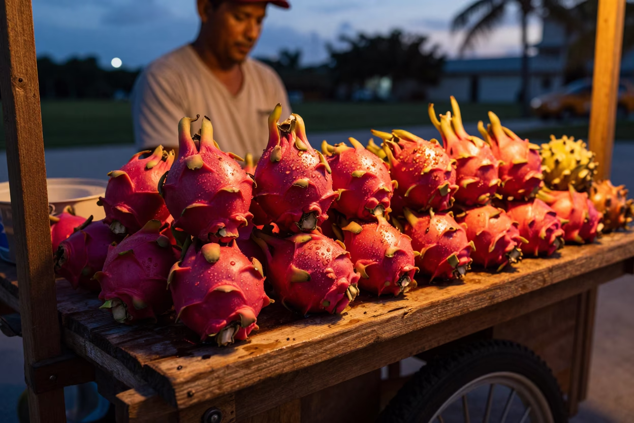 Water Beads in Miami at Copper-toned Light Before Dusk in in Miami, Florida, United States
